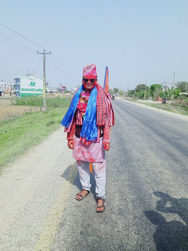 मेची महाकाली उल्टो पैदल यात्री ऋषि परियार ६० औँ दिनमा गोदावरी पुगे